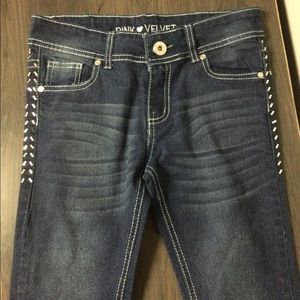 Girls Pink Velvet Skinny Jeans Size 12
